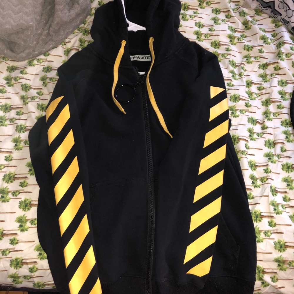 Off White Zip Up Sweater